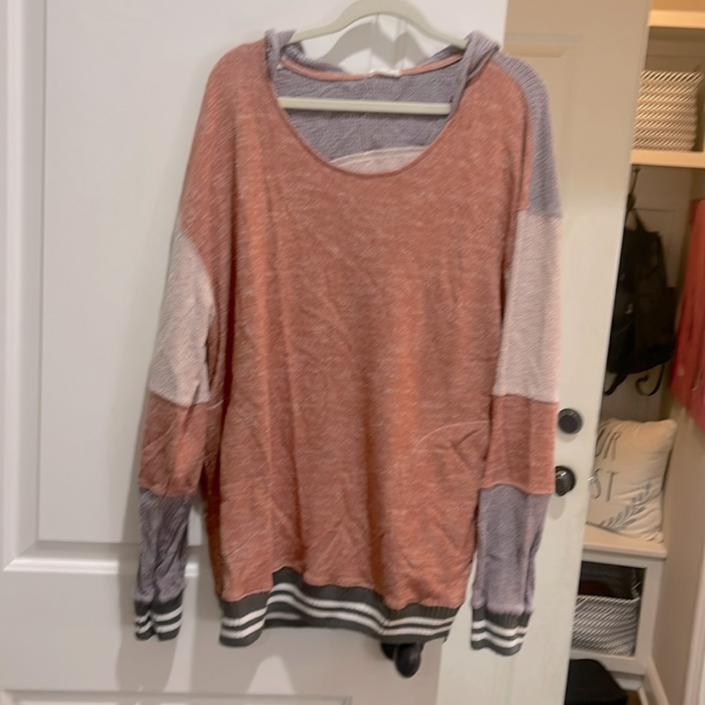 Oversized, hooded sweatshirt from a local boutique
